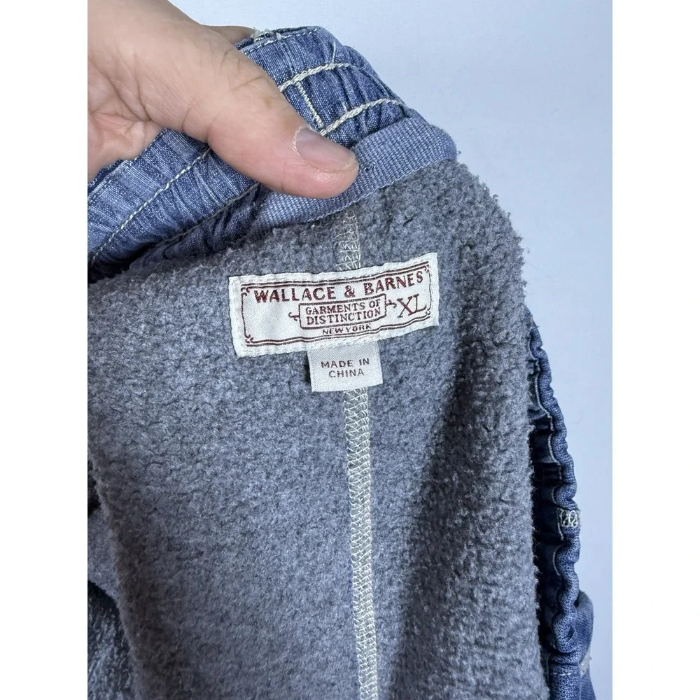 Wallace & Barnes Shorts Men's XL Indigo Dye Fleece Lined Cuffed Beachy Camping - Picture 5 of 7
